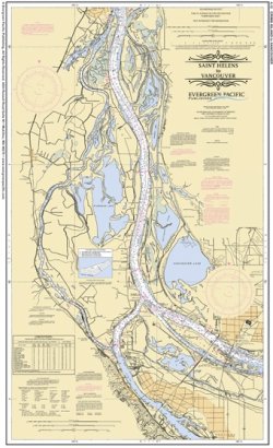 Placemat of the Columbia River from Crims Island to Vancouver