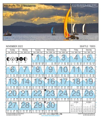 2023 Seattle Tide Graph Calendar